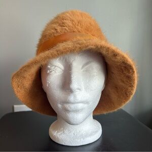 Kangol Vintage Angora Blend Burnt Orange ‘Heidi Fedora’ Bucket Hat